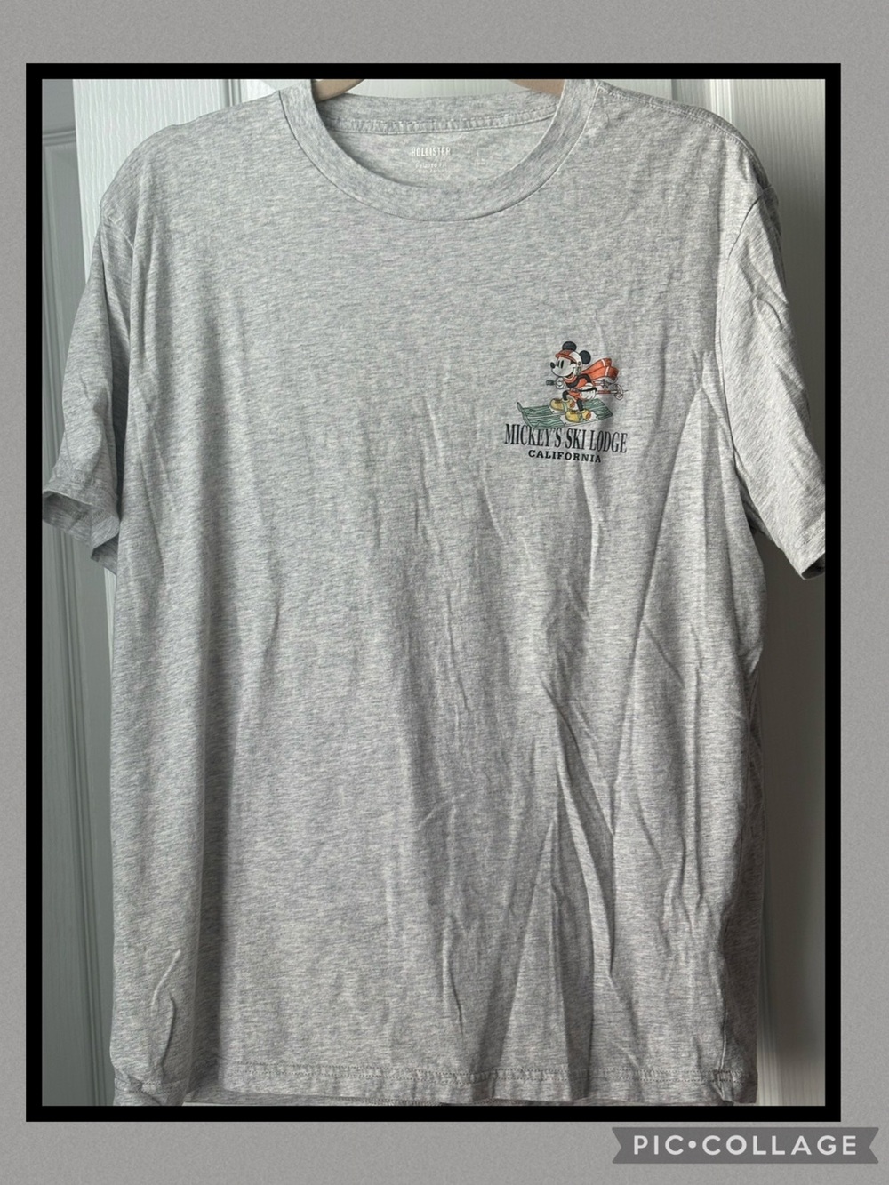 Hollister Light Gray Mickey Graphic Short Sleeve Tee